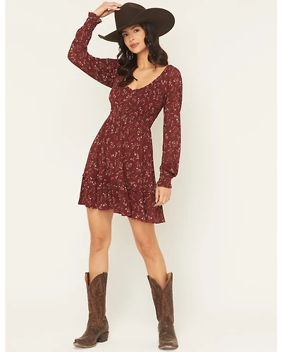 Idyllwind Women's Pippin Ditsy Floral Print Long Sleeve Mini Dress