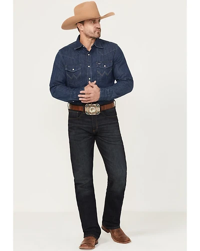 Wrangler Men's 20X Dark Wash Vintage Bootcut Stretch Denim Jeans