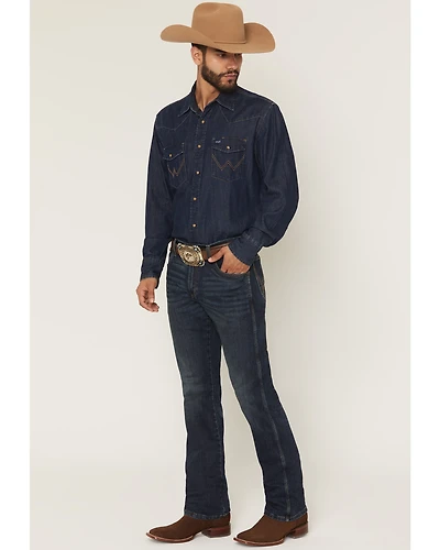 Wrangler Retro Men's 77MWZ Dark Wash Slim Bootcut Stretch Denim Jeans