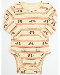 Wrangler Infant Boys' Cowboy Boot Long Sleeve Snap Onesie