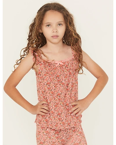 Shyanne Girls' Ditsy Floral Print Ruffle Sleeve Shirt