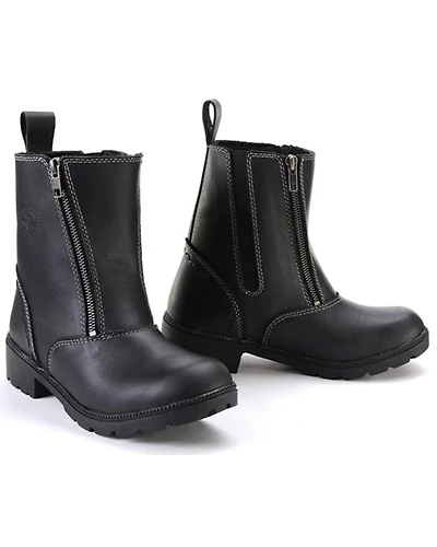 Milwaukee Leather Women's Dual Zipper Motorcycle Boots - Round Toe