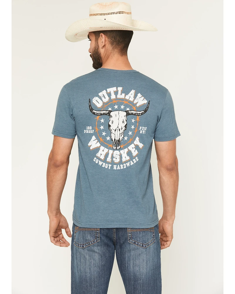 Cowboy Hardware Men's Outlaw Whiskey Short Sleeve Graphic T-Shirt