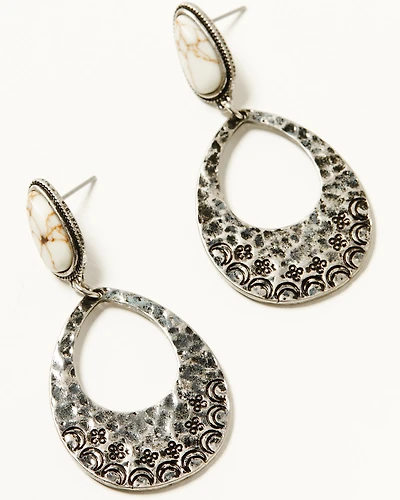 Shyanne Women's Isla Oasis Stamped Teardrop Earrings