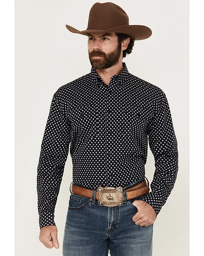 Roper Men's Amarillo Geo Print Long Sleeve Button-Down Western Shirt