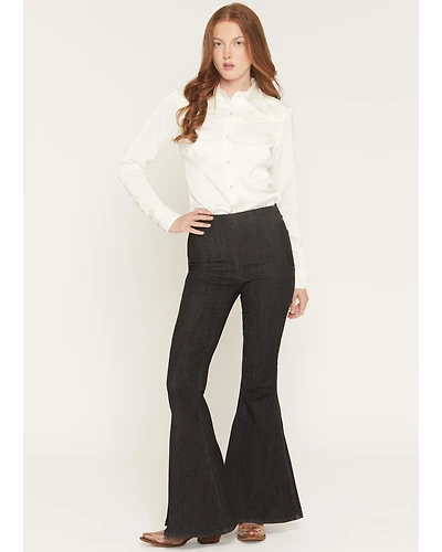 Wrangler X Lainey Wilson Women's Slim Fit High Rise Pull-On Stretch Bell Bottom Jeans