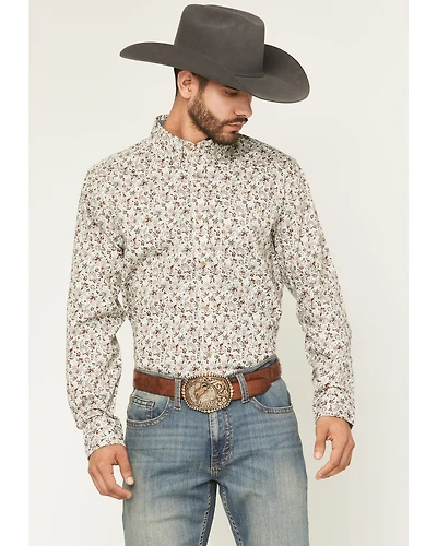 Cody James Men's Picher Floral Print Long Sleeve Button-Down Stretch Western Shirt