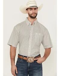Wrangler Men's Geo Print Short Sleeve Button-Down Stretch Western Shirt