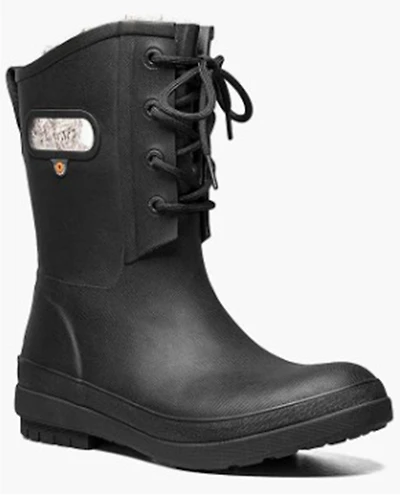 Bogs Women's Amanda Plush II Lace-Up Waterproof Rain Boots - Round Toe
