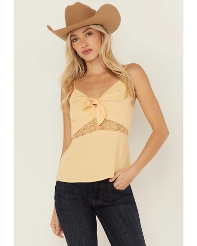 Idyllwind Women's Lace Inset Tie-Front Cami