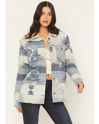 Idyllwind Women's Bluerose Southwestern Floral Print Shera Lined Jacket