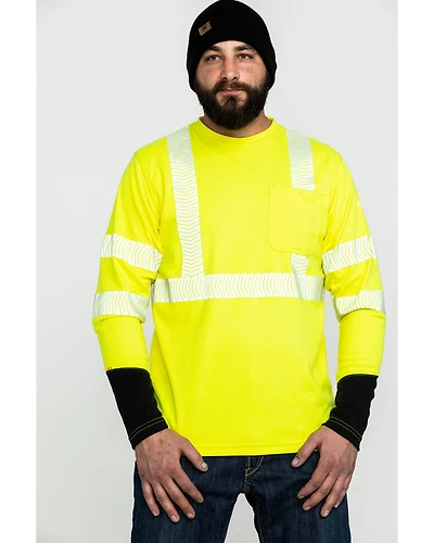 Ariat Men's FR Crew Hi-Vis Long Sleeve Work Shirt - Big