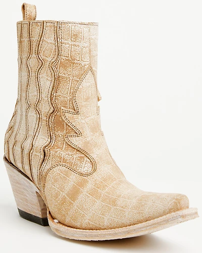 Ariat Women's Jade Crocodile Print Western Booties - Snip Toe