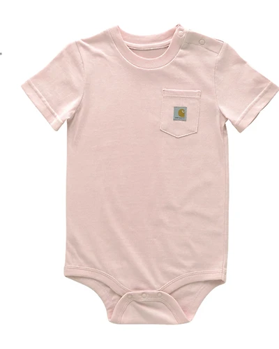 Carhartt Infant Girls' Solid Short Sleeve Snap Onesie