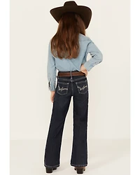 Wrangler Girls' "W" Swish Embroidery Bootcut Jeans