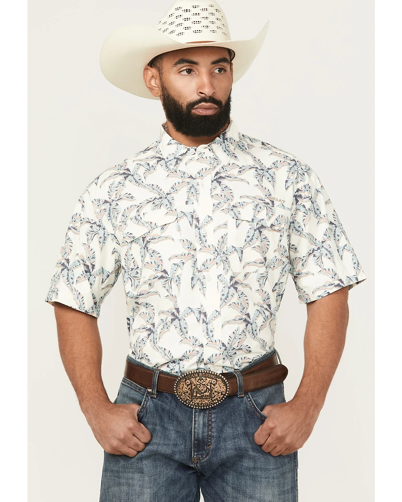 Ariat Men's VentTEK Outbound Palm Tree Print Short Sleeve Button-Down Western Shirt