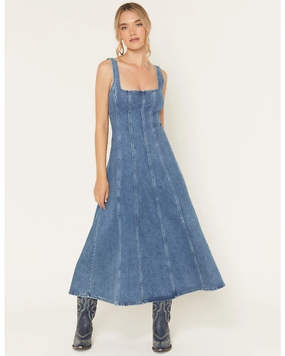 Show Me Your Mumu Women's Prim Denim Midi Dress