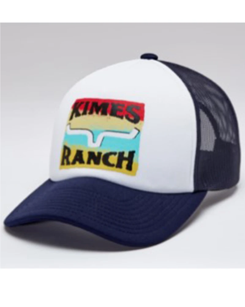 Kimes Ranch Men's Navy Block Party Printed Logo Mesh-Back Baseball Cap