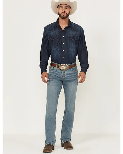 Cinch Men's Ian Medium Wash Slim Bootcut Performance Stretch Denim Jeans