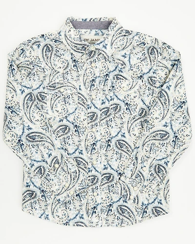 Cody James Toddler Boys' Rodeo Runway Paisley Print Long Sleeve Snap Western Shirt
