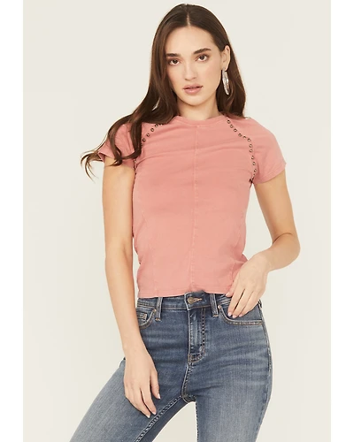 Rock & Roll Denim Women's Studded Baby Tee