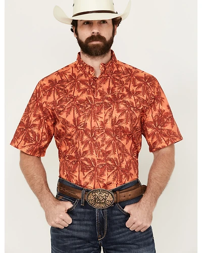 Ariat Men's VentTek Outbound Palm tree Print Short Sleeve Button-Down Performance Western Shirt - Tall
