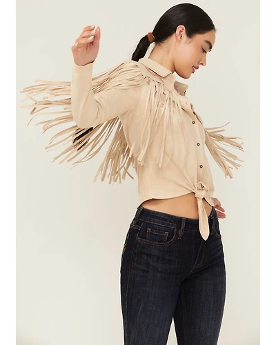 Idyllwind Women's Fringe Embroidered Long Sleeve Button-Down Western Shirt
