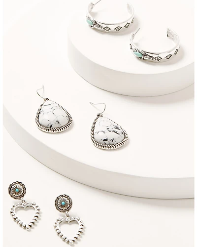 Shyanne Women's Heart Hoop Earring Set - 3 Piece