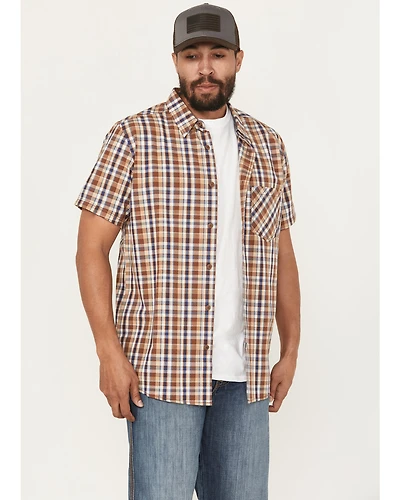 Brothers And Sons Men's Tehama Plaid Print Short Sleeve Button-Down Western Shirt