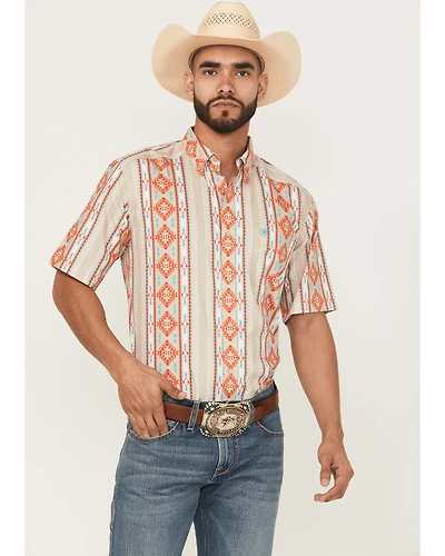 Ariat Men's Wade Southwestern Striped Short Sleeve Button-Down Western Shirt