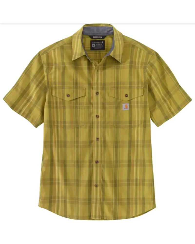 Carhartt Men's Rugged Flex® Plaid Lightweight Short Sleeve Button Down Work Shirt