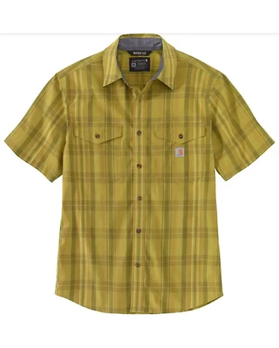 Carhartt Men's Rugged Flex® Plaid Lightweight Short Sleeve Button Down Work Shirt