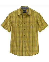 Carhartt Men's Rugged Flex® Plaid Lightweight Short Sleeve Button Down Work Shirt