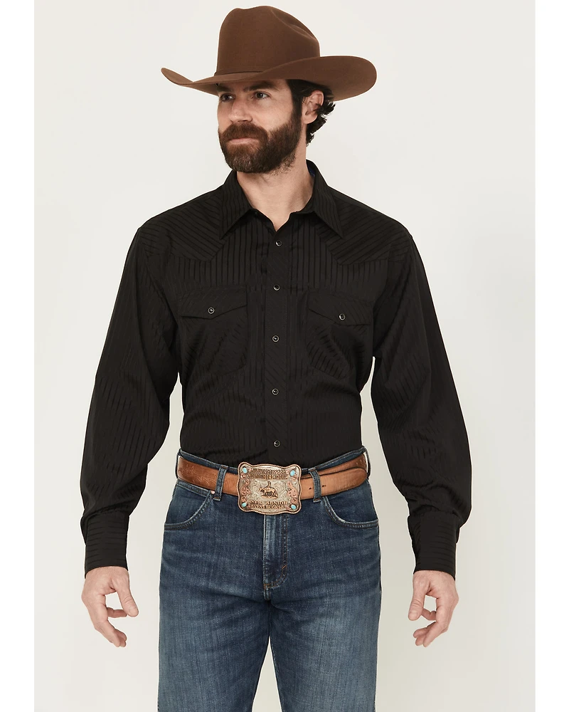 Wrangler Men's Tonal Long Sleeve Snap Western Shirt