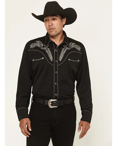 Scully Men's Embroidered Long Sleeve Snap Western Shirt