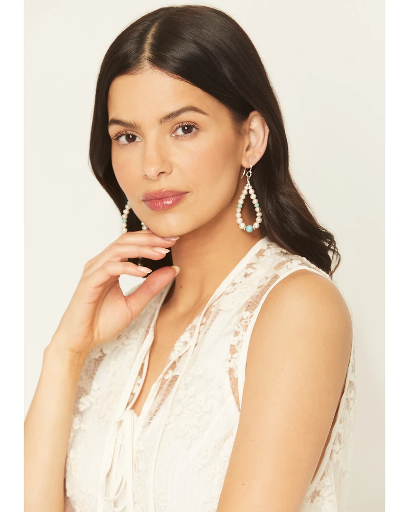 Paige Wallace Women's Pearl Loop Earrings