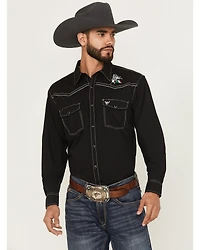 Cowboy Hardware Men's Boot Barn Exclusive Mexico Flag And Bull Long Sleeve Snap Stretch Western Shirt