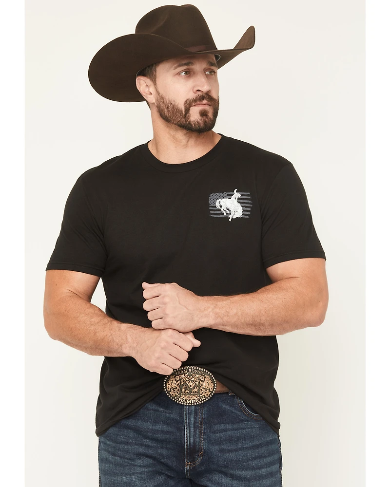 Cowboy Hardware Men's Bronc Patriotic Short Sleeve Graphic T-Shirt