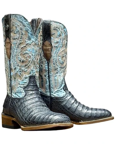 Tanner Mark Men's Caiman Print Western Boots - Broad Square Toe
