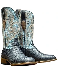 Tanner Mark Men's Caiman Print Western Boots - Broad Square Toe