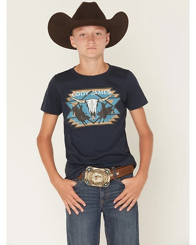 Cody James Boys' Skull Rodeo Short Sleeve Graphic T-Shirt
