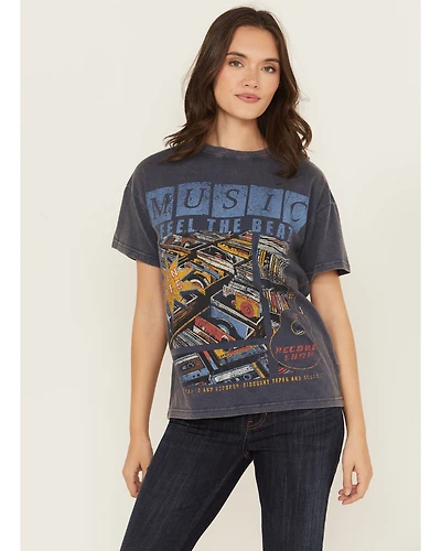 Cleo + Wolf Women's Elliot Record Short Sleeve Boyfriend Graphic Tee