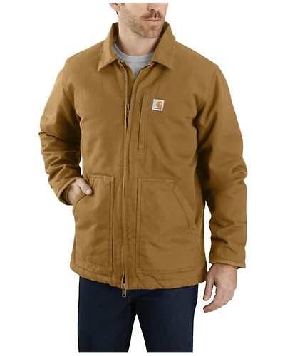 Carhartt Men's Loose Fit Washed Duck Sherpa Lined Coat