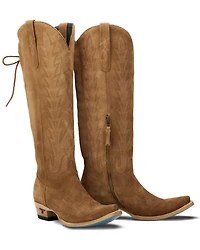 Lane Women's Lexington Knee High Corset Suede Western Boots - Snip Toe