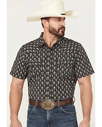 Cody James Men's Alpine Southwestern Stripe Print Short Sleeve Snap Western Shirt