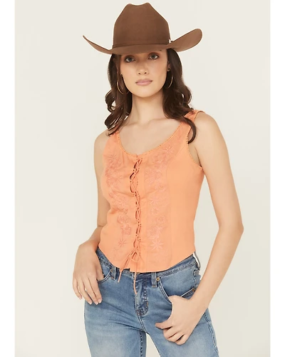 Rock & Roll Denim Women's Embroidered Corset Tank