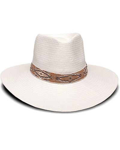 Nikki Beach Women's White Dove Straw Western Fashion Hat