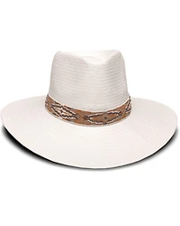 Nikki Beach Women's White Dove Straw Western Fashion Hat
