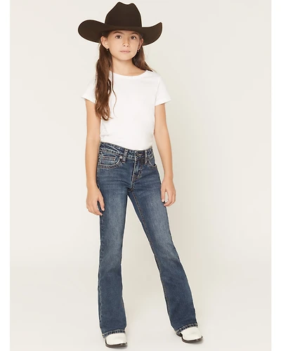 Rock & Roll Denim Girls' Medium Wash Boot Stitch Bootcut Jeans