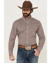 Roper Men's Amarillo Geo Print Long Sleeve Button-Down Stretch Western Shirt